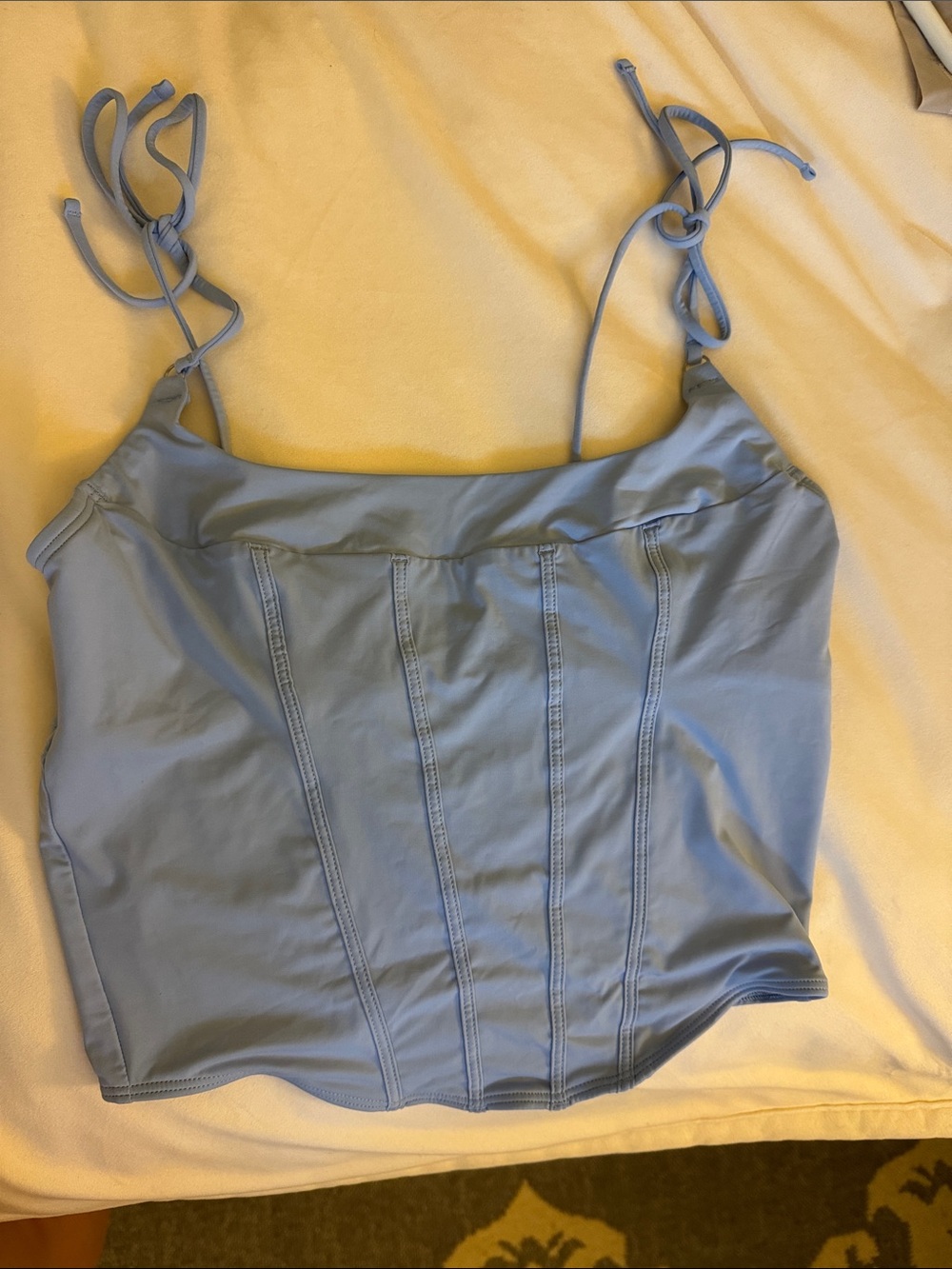 Gilly Hicks Pale Blue Corset Tank with Tie Straps